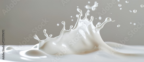 Milk splash cream in motion ,white liquid abstract background fresh and clean white, close-up for ads. banner