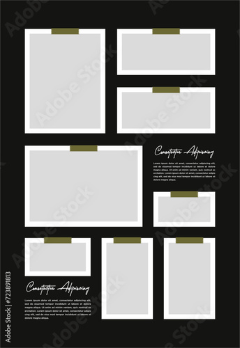 Pictures or photos frame collage abstract photo frames and digital photo wall template