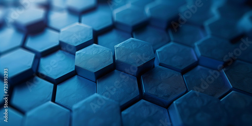 Blue abstract technology 3D hexagon background