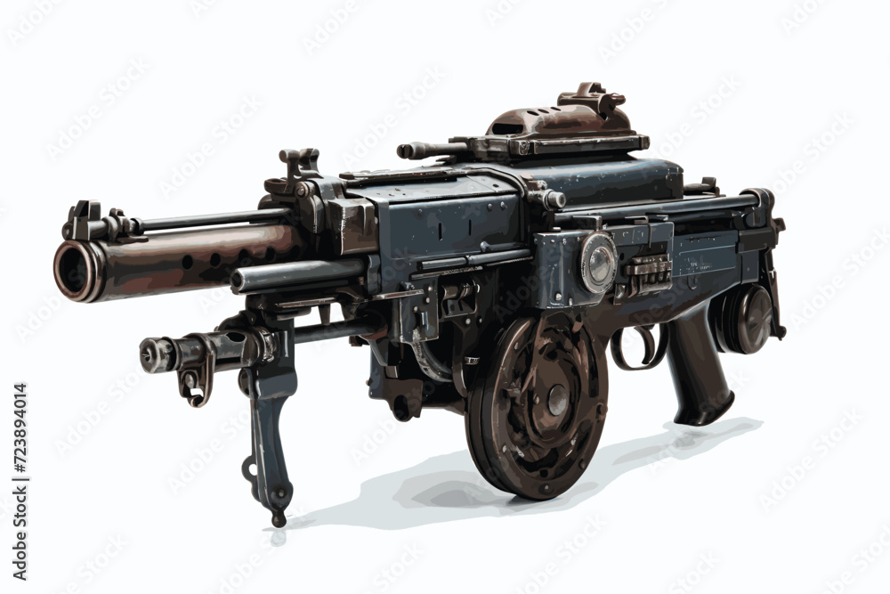 3d rendering miltary machine gun with optical vision isolated 3d rendering miltary machine gun with optical vision isolated