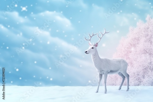 Christmas background decorative deer. © Tamara