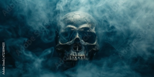 Immersed In Mysterious Mist: Unveiling The Symbolism Of A Enigmatic Skull In Magical Practices And Divination.