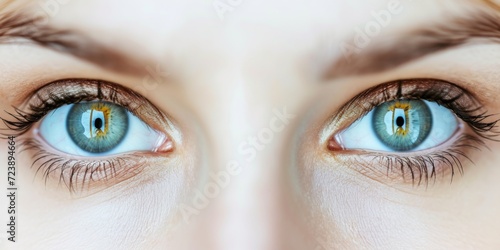 Advertising A Laser Vision Correction Treatment With Detailed Beforeandafter Visuals. Сoncept Laser Vision Transformation, Clearer Vision Results, Before & After Progress, Life-Changing Eyesight photo