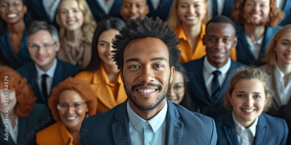 Highlighting A Culturally Diverse Workforce And Global Reach For Hr Or Recruitment Purposes In A Professional Setting. Сoncept Cultural Diversity In The Workplace, Global Workforce - obrazy, fototapety, plakaty 