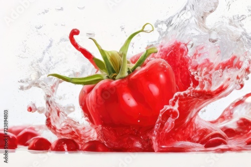 red vegetables in water splash © alvian