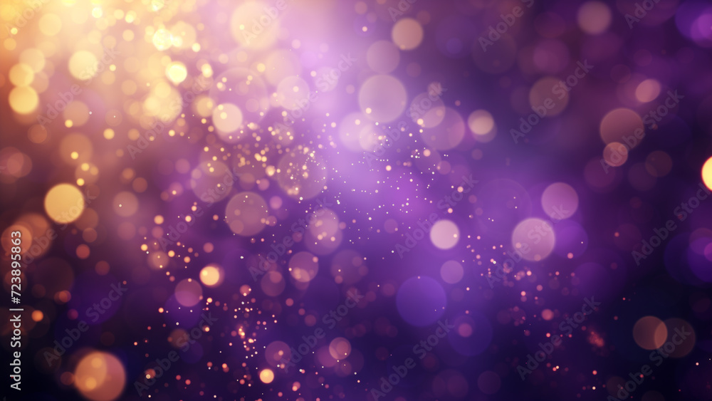 Purple Haze: Gold Bokeh on a Defocused Amethyst Background