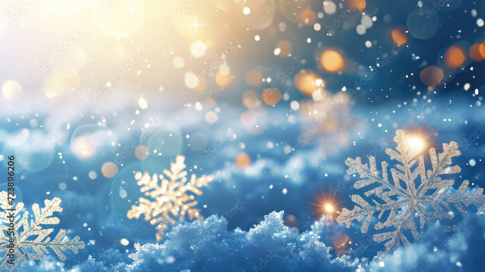 Snow flakes falling from sky. Perfect for winter-themed designs and holiday projects