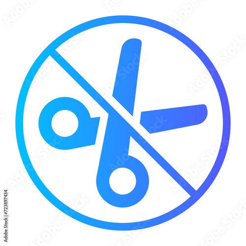 no cutting gradient icon