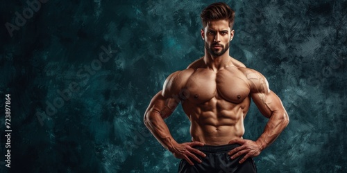 Strikingly Fit Male Exhibiting Sculpted Upper Body Muscles, Radiating Strength And Confidence. Сoncept Fitness Model, Chiseled Physique, Strong And Confident, Muscular Upper Body, Radiating Strength