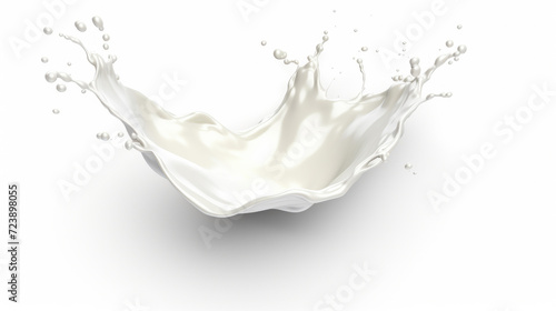 Splash of milk on white surface. Perfect for food and beverage related designs