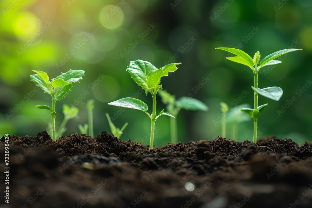 Green plant sprouting from soil, growth concept, nature background, gardening and environment themes, botanical illustrations, and educational materials or earth day celebration. Green plant sprouting from soil, growth concept, nature background, gardening and environment themes, botanical illustrations, and educational materials or earth day celebration.