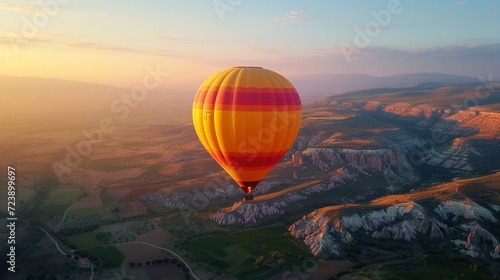 A scenic hot air balloon ride providing enthusiasts with breathtaking views, creating a memorable and serene experience during leisure time