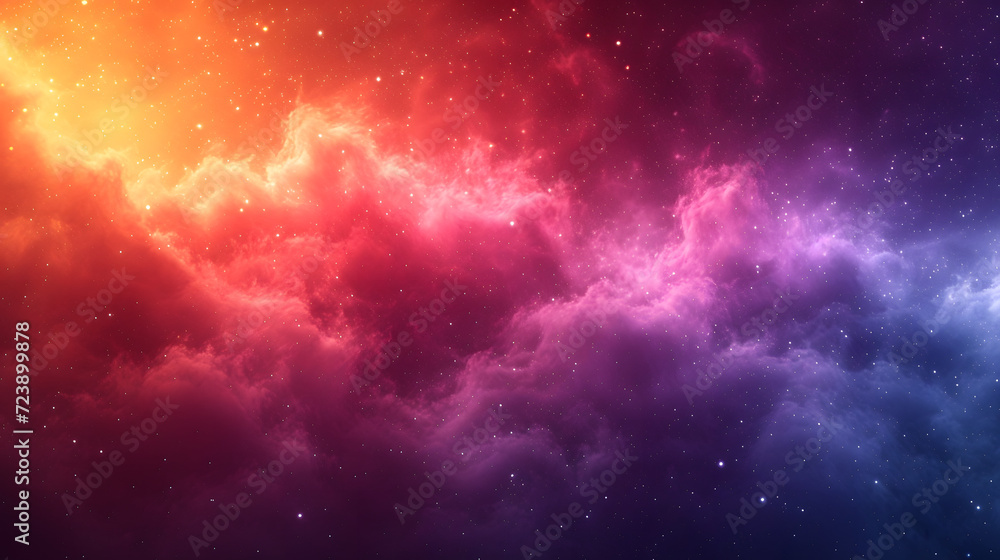 Colorful Sky Filled With Stars and Clouds - obrazy, fototapety, plakaty 