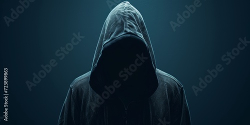 Urban Dark Art Hooded Figure On Mysterious Background Perfect For Logos And Prints Vector. Сoncept Urban Dark Art, Hooded Figure, Mysterious Background, Logos, Prints, Vector
