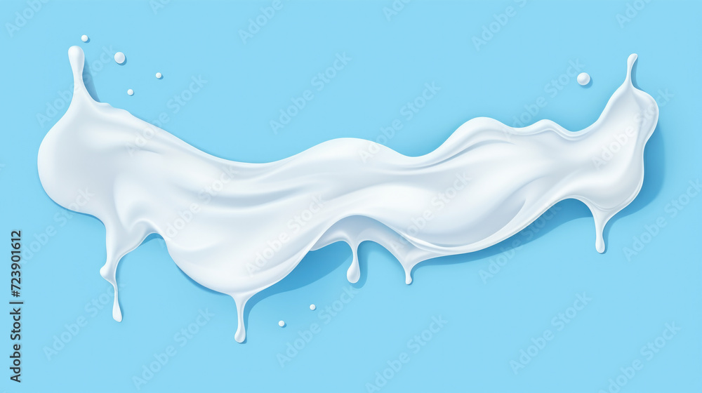 Splash of milk on vibrant blue background. Perfect for food and beverage related designs