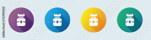 Supplement solid icon in flat design style. Vitamin signs vector illustration.