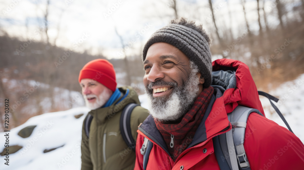 Picture of man with beard wearing red jacket. Suitable for various uses Picture of man with beard wearing red jacket. Suitable for various uses