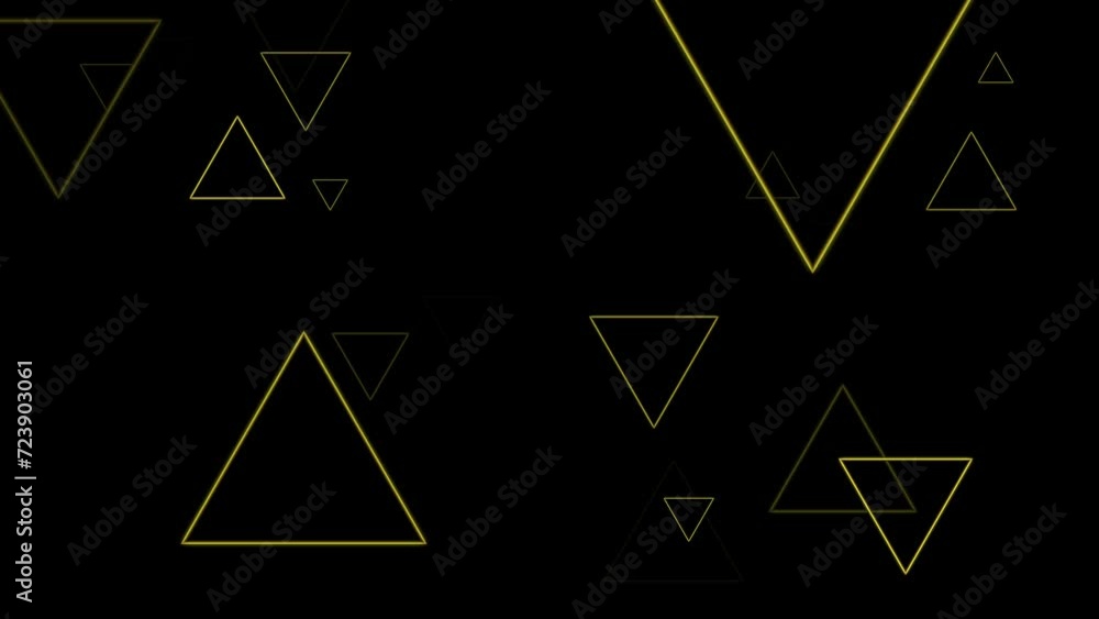 Abstract background with golden triangles. Looping video Abstract background with golden triangles. Looping video
