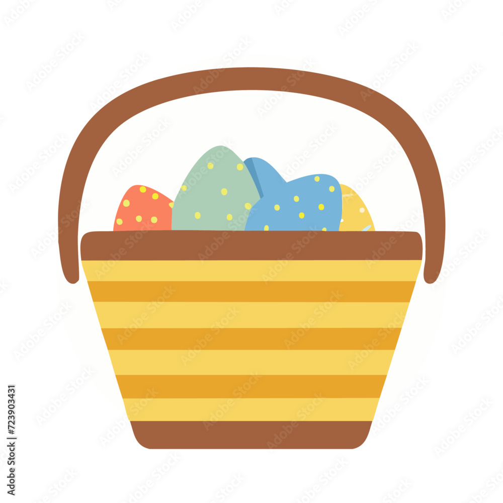 Fototapeta premium basket with easter eggs