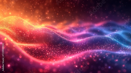 Shiny digital waves of purple color. Background, wallpaper.