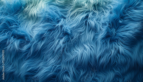 Abstract Blue and Green Plush Faux Fur Texture