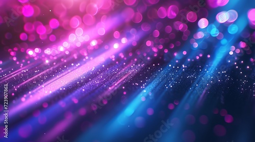 Brilliant light rays of purple and blue color with bokeh. Design, wallpaper. © Svetlana