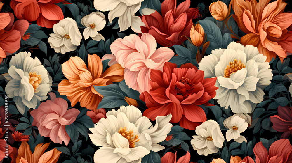 Seamless flower background, colorful flower background Seamless flower background, colorful flower background