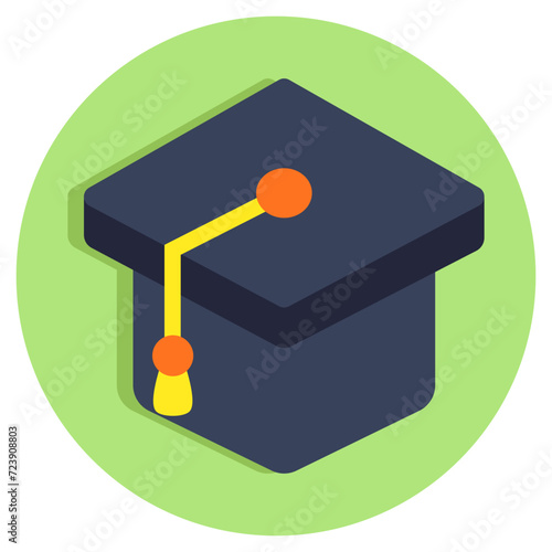 Academic cap icon, vector design of mortarboard