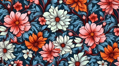 Seamless flower background  colorful flower background