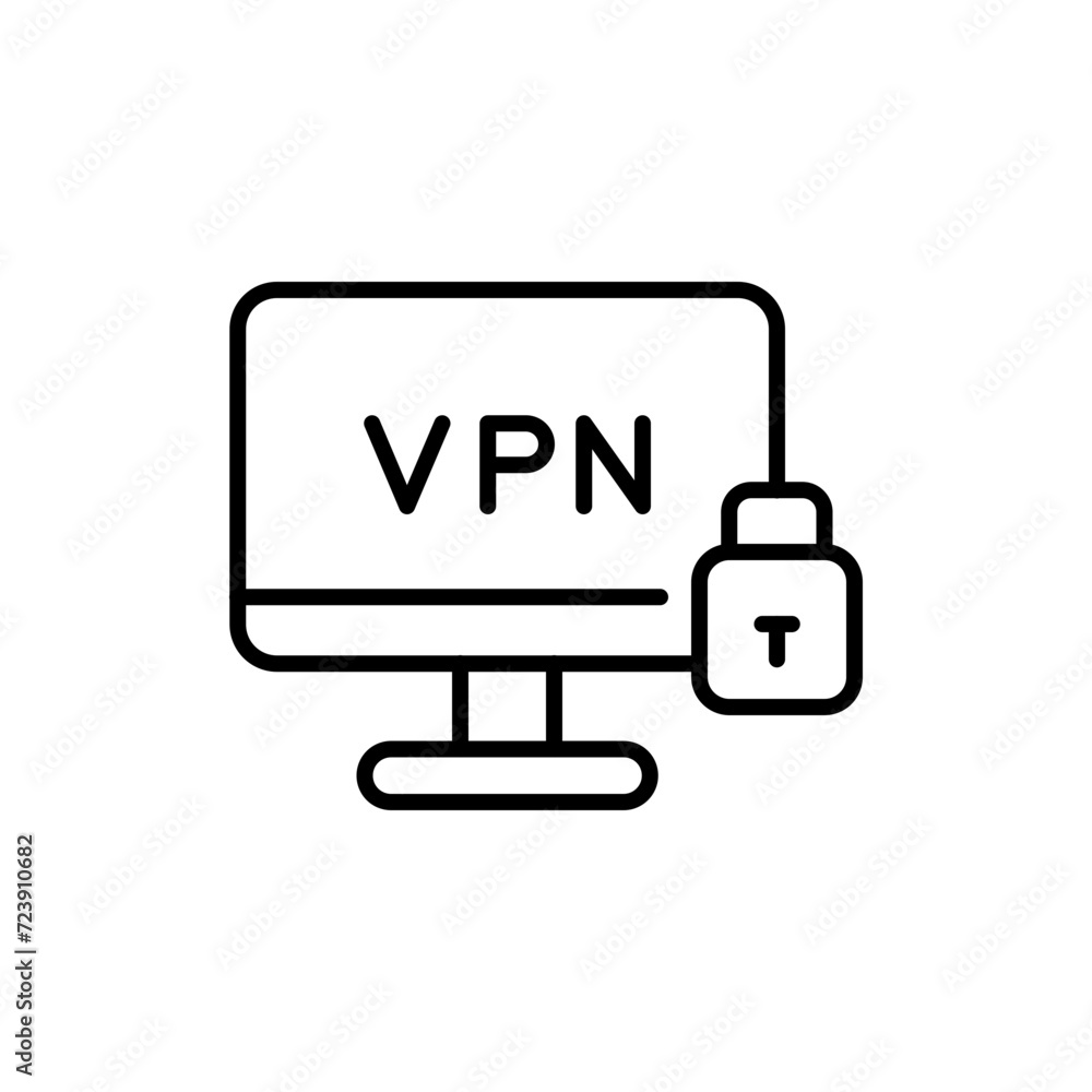VPN outline icons, minimalist vector illustration ,simple transparent graphic element .Isolated on white background VPN outline icons, minimalist vector illustration ,simple transparent graphic element .Isolated on white background
