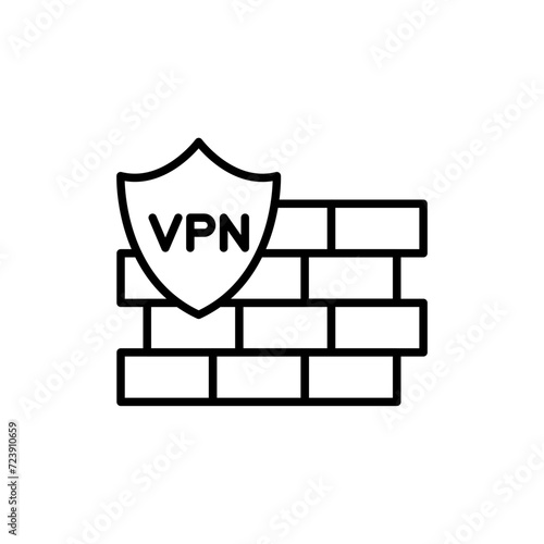 VPN outline icons, minimalist vector illustration ,simple transparent graphic element .Isolated on white background