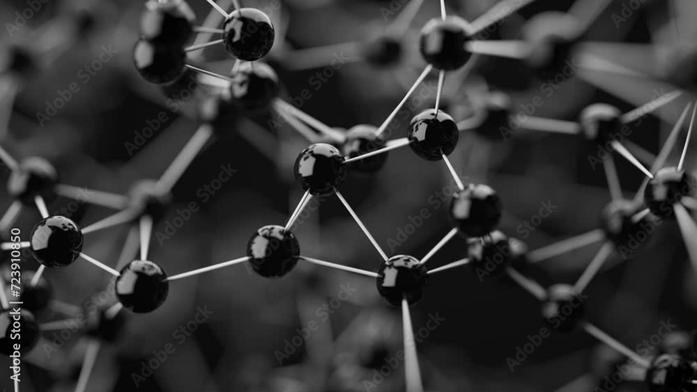 Smooth movement of a geometric shape animated in space in the form of a molecular lattice. Smooth movement of a geometric shape animated in space in the form of a molecular lattice.