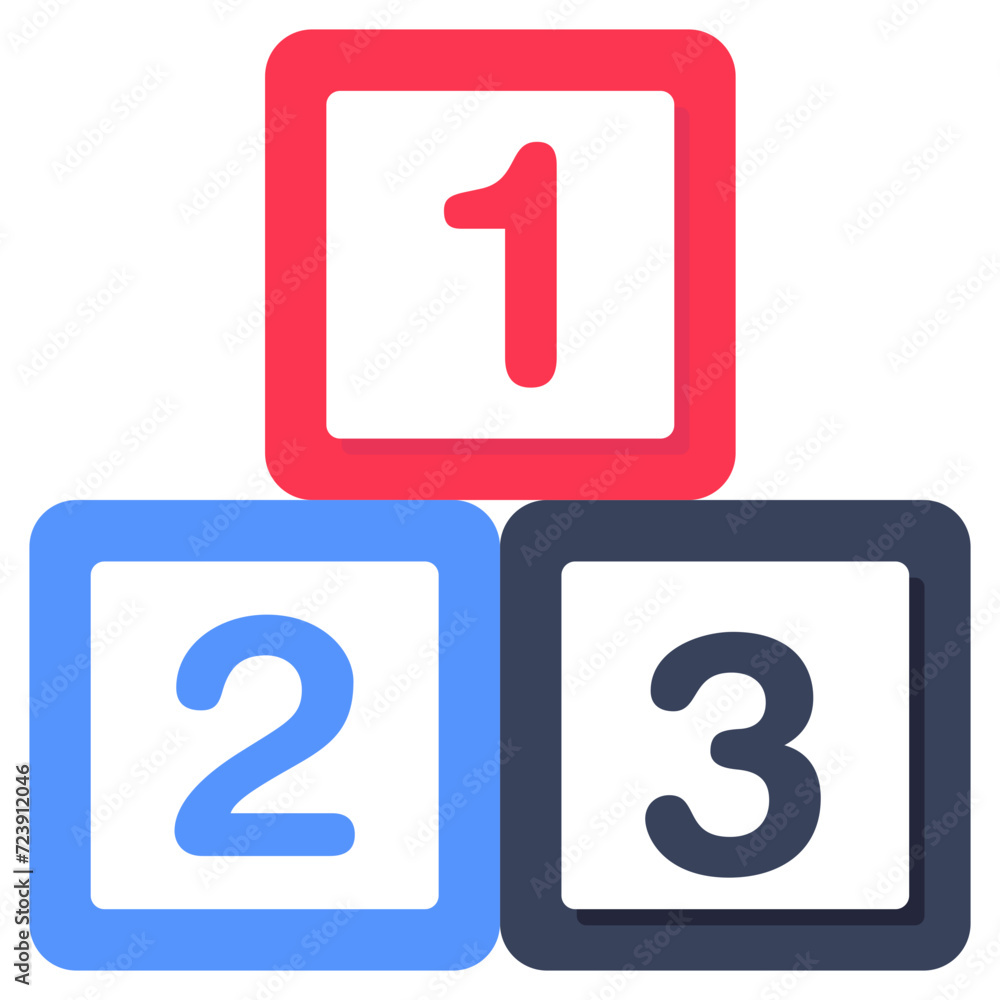 Editable design vector of counting blocks Editable design vector of counting blocks