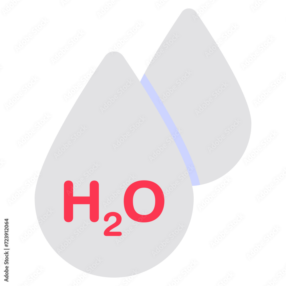 A flat design icon of water drops A flat design icon of water drops