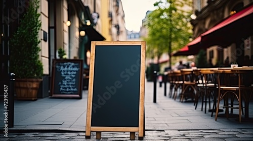 Empty sandwich board for a menu. Taste the difference with our premium ingredients and attention to detail. Sandwich perfection!