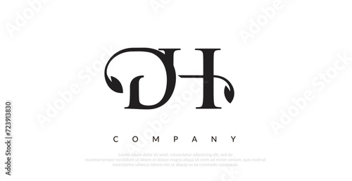 Initial DH Logo Design Vector 