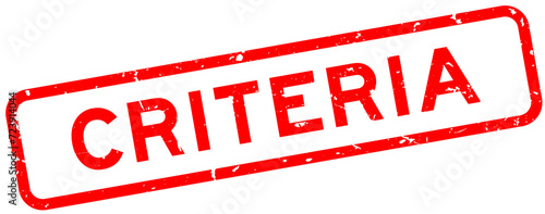 Grunge red criteria word square rubber seal stamp on white background