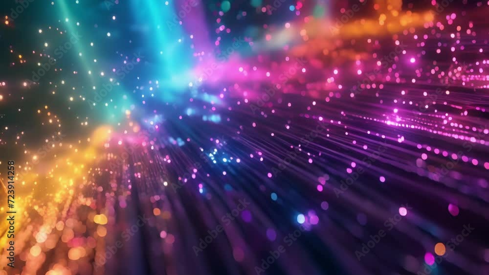 A dazzling neon meteor shower streaking across the night sky and illuminating the darkness with bursts of rainbow colors. A dazzling neon meteor shower streaking across the night sky and illuminating the darkness with bursts of rainbow colors.