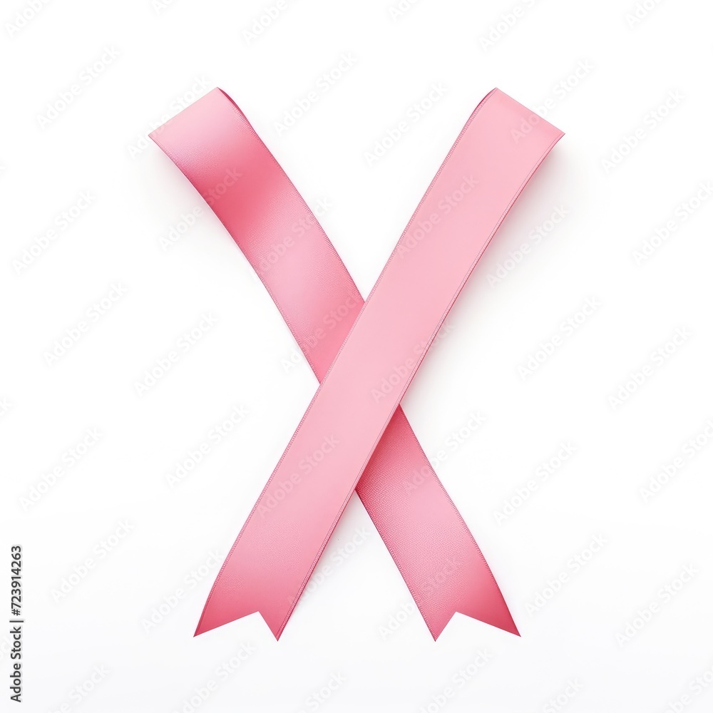 pink ribbon isolated on white