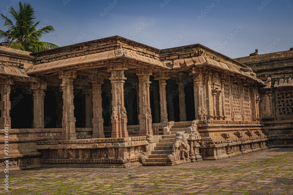 Shri Airavatesvara Temple is a Hindu temple located in Dharasuram, Kumbakonam, Tamil Nadu. It was built by Chola emperor Rajaraja-2. The temple dedicated to Shiva. It is a UNESCO World Heritage Site.