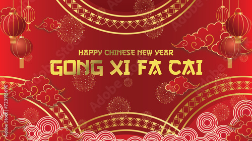 BACKGROUND HAPPY CHINESE YEAR AND GONG XI FA CAI ILLUSTRATION 03
