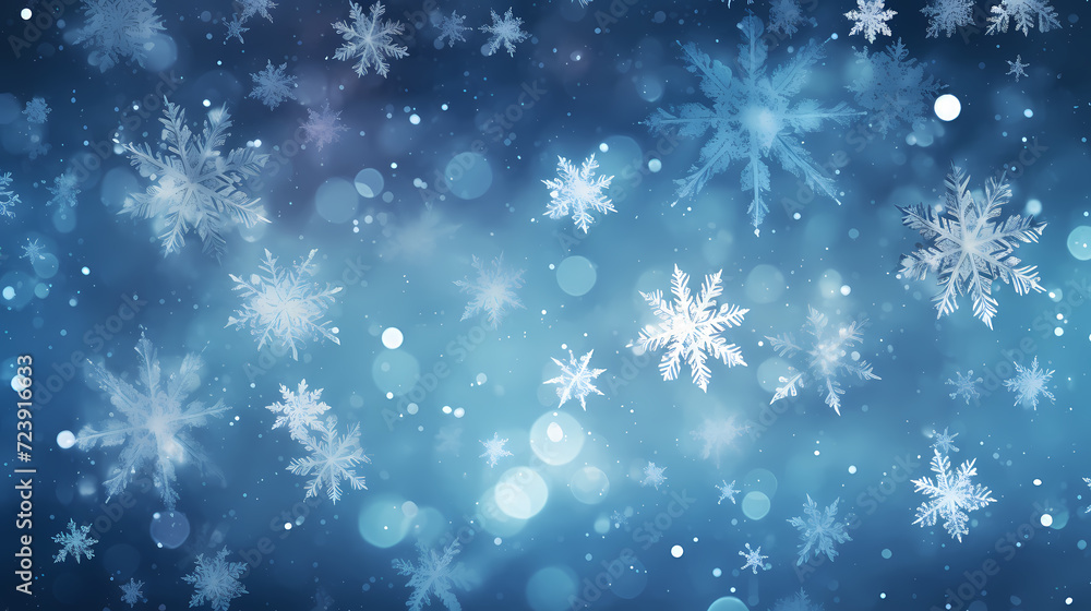 Snowflake background, snowflake border, winter holiday background, soft colors and dreamy atmosphere