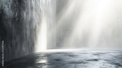Abstract blur gray background with blur spotlight on left corner 