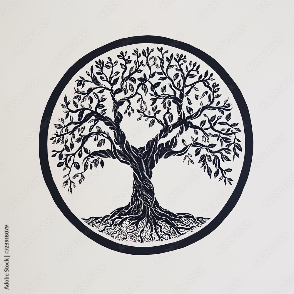 Tree of life in a circle, celtic symbol Tree of life in a circle, celtic symbol
