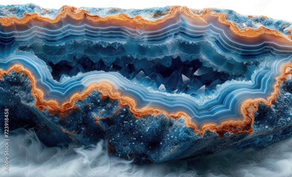 layers of dark blue agate geodes close up with smooth, soothing ocean-like textures with subtle elegant luxurious gold veining and gold borders, marble texture layers of dark blue agate geodes close up with smooth, soothing ocean-like textures with subtle elegant luxurious gold veining and gold borders, marble texture