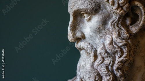 beautiful plaster sculpture from Greece of a face of a man with a Roman style beard, empire