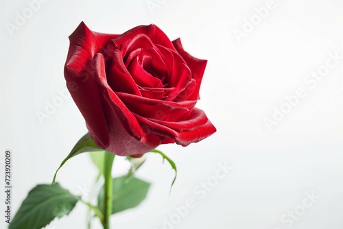 single red rose in white background 