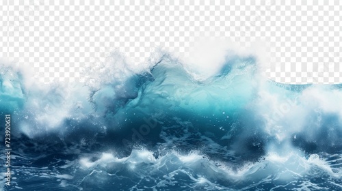 blue color sea wave with real transparent background