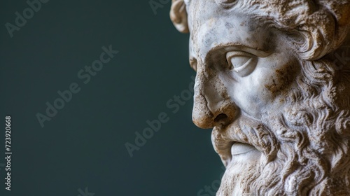beautiful greece plaster sculpture of a face