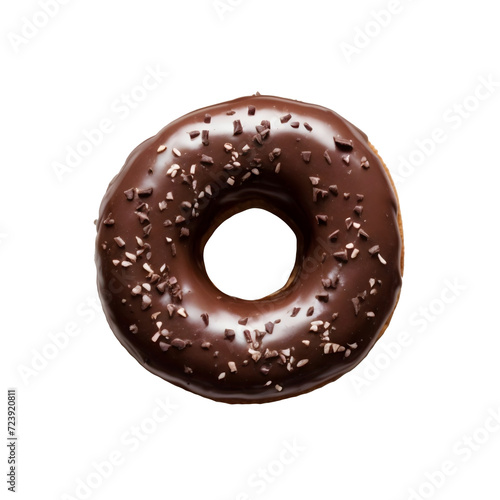 chocolate donut isolated on white